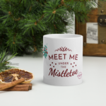 Glänzende Tasse "Mistletoe" weiß